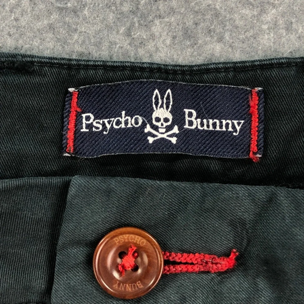 Psycho Bunny Mens Chino Shorts 38 Navy Blue Tropical Print Stretch Classic Fit - Picture 3 of 13